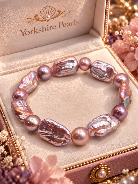 Purple Paradise Multiple Pearl Stretch Bracelet