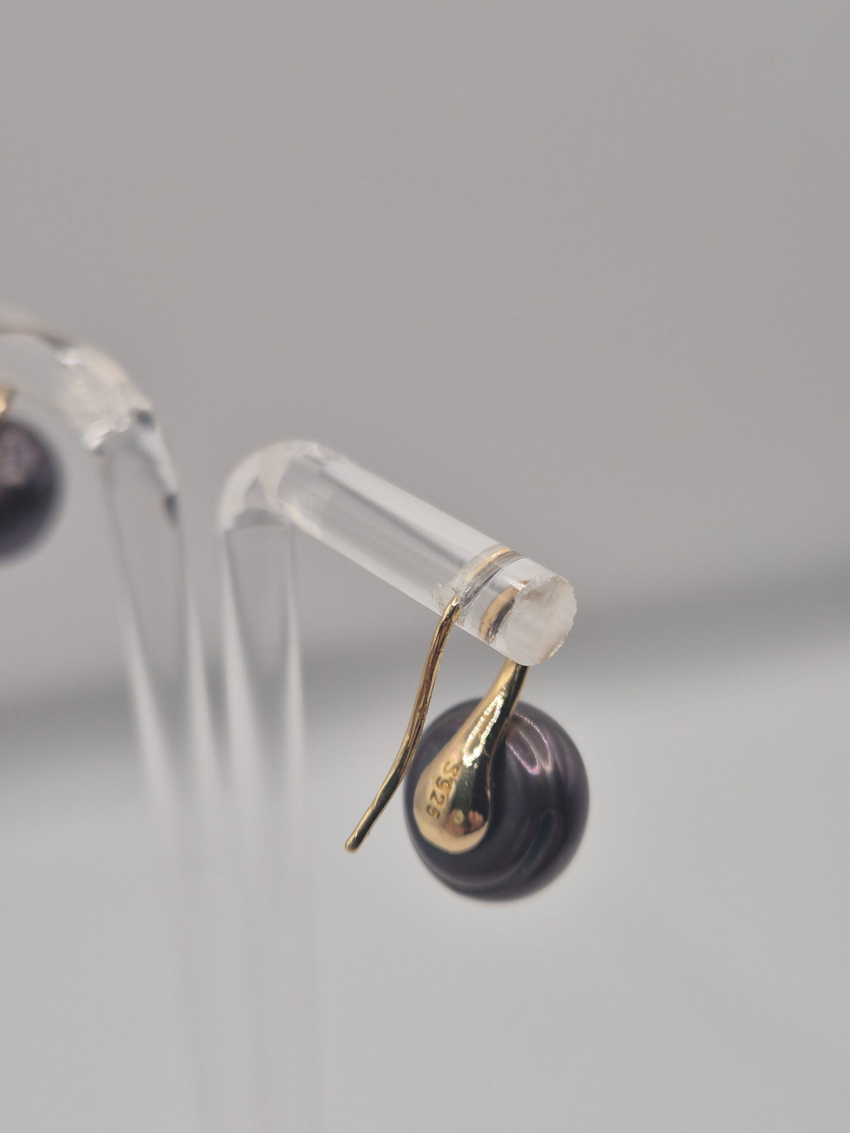 Large Button Pearl Golden Hook Earrings
