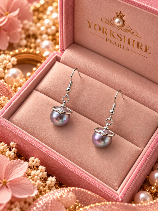Sparkle Halo Edison Pearl Earrings