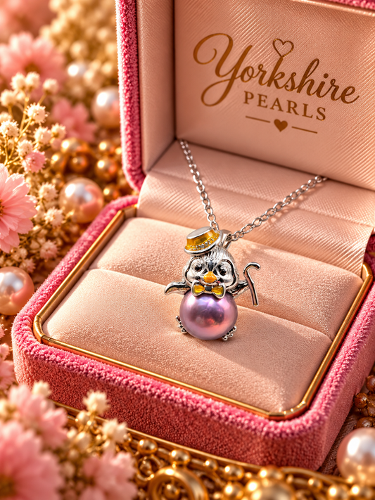 Elegant Penguin Pearl Pendant