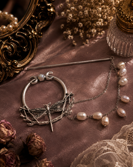 Dragonfly Multiple Pearl Hair Pin