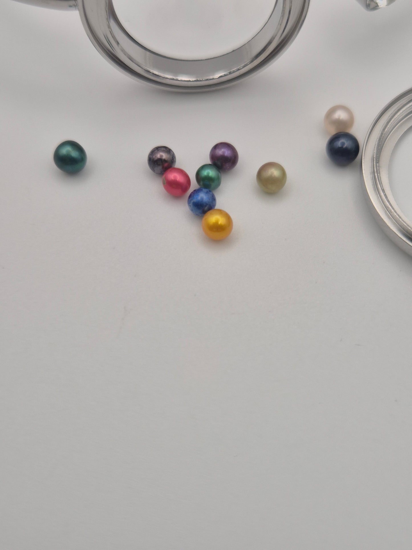 Bangle Locket with Mini Rainbow Pearls