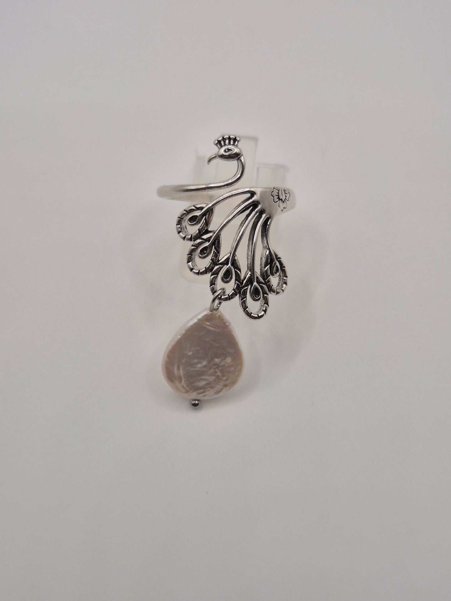 Pearl Peacock Vintage Plume Ring