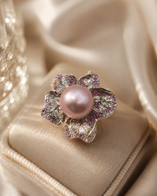 Blushing Bloom Edison Pearl Ring