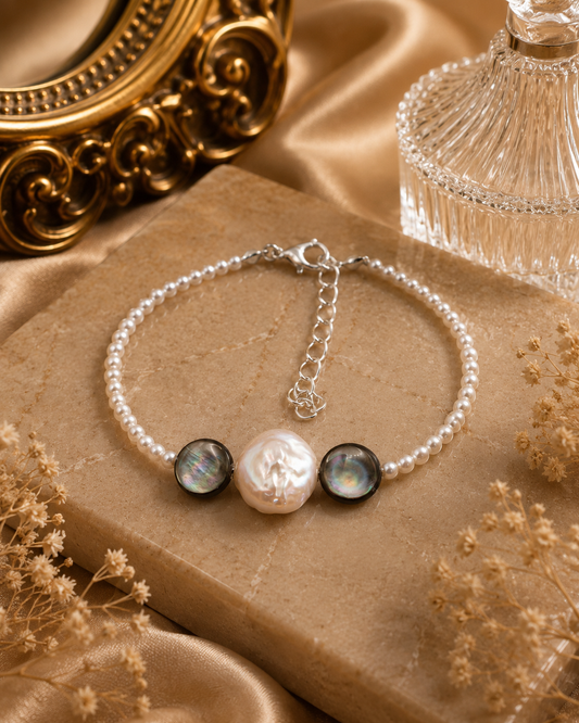 Petite Pearl Bracelet With Button Pearl