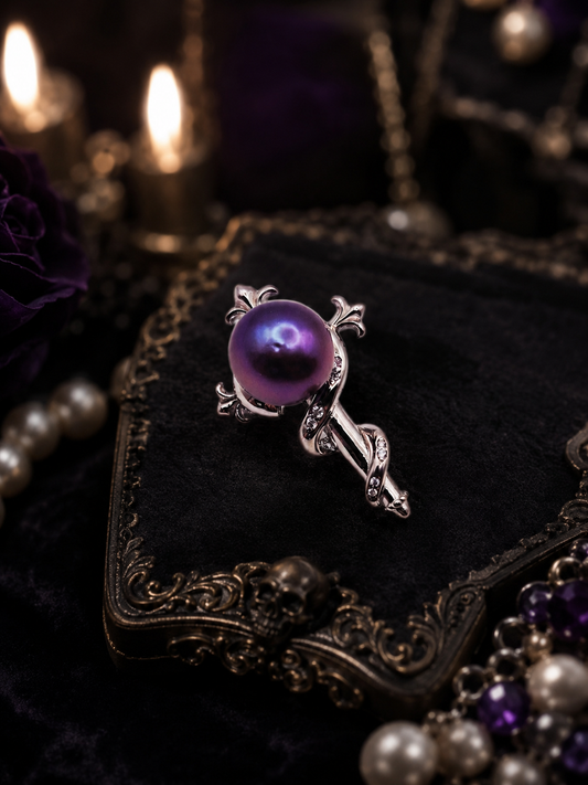 Pearl Vine Twisted Silver Cross Pendant