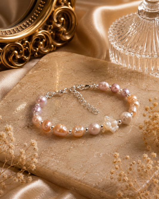 Multiple Pearl Bee Charm Bracelet