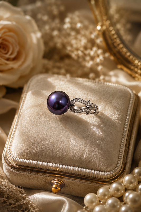 Midnight Tide Pearl Ring