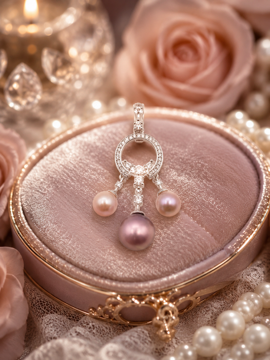 Triple Pearl Delicate Dreamcatcher Pendant