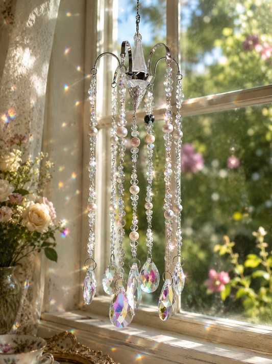 Prismatic Pearl Chandelier Suncatcher