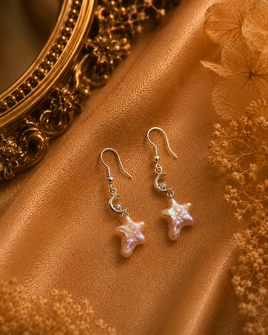 Shooting Star Pearl Earrings