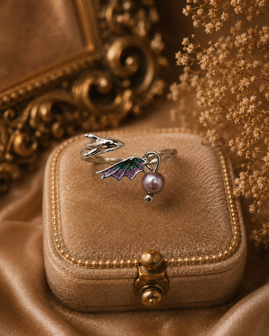 Simple Dragon Mini Pearl Ring