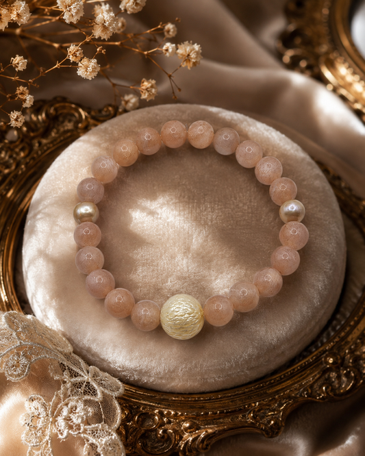 Sunstone & South Sea Golden Bracelet