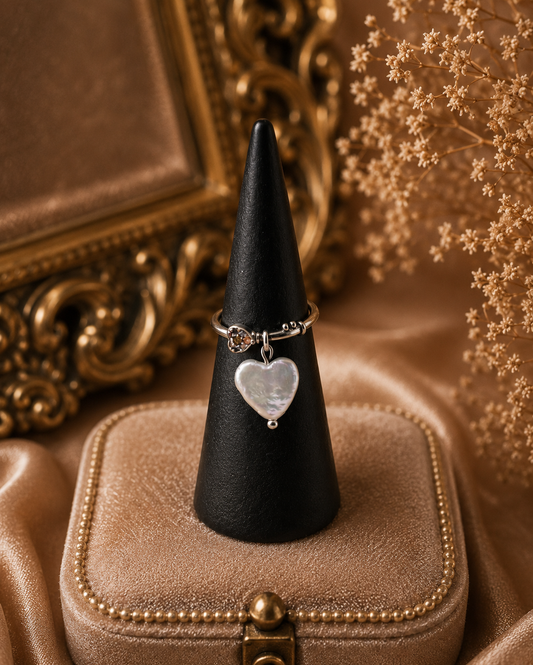 Forever Heart Pearl Drop Ring