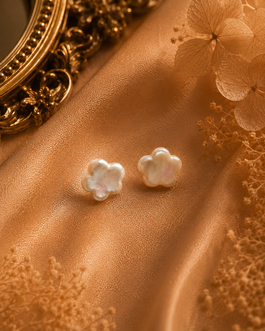 S925 Butterfly Pearl Stud Earrings