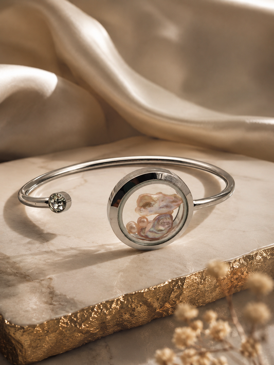 Bangle Locket with Mini & Keshi Pearls