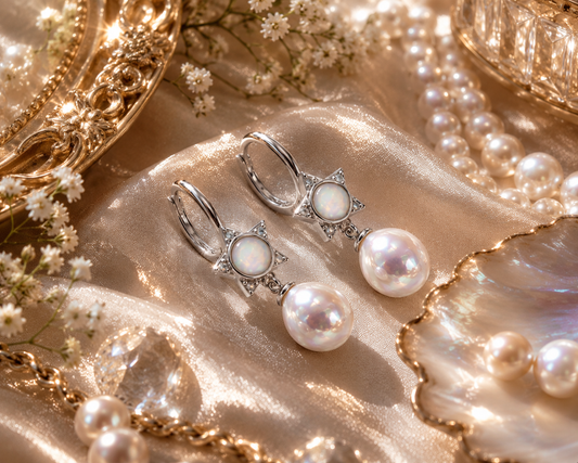 Candy Paper Edison Pearl Sterling Silver Earrings