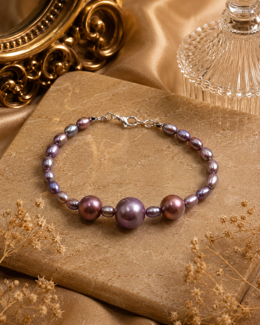 Triple Edison Purple Pearl Bracelet