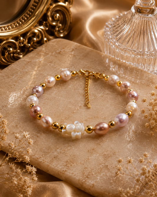 Pearl & Mother of Pearl Charm Bracelet