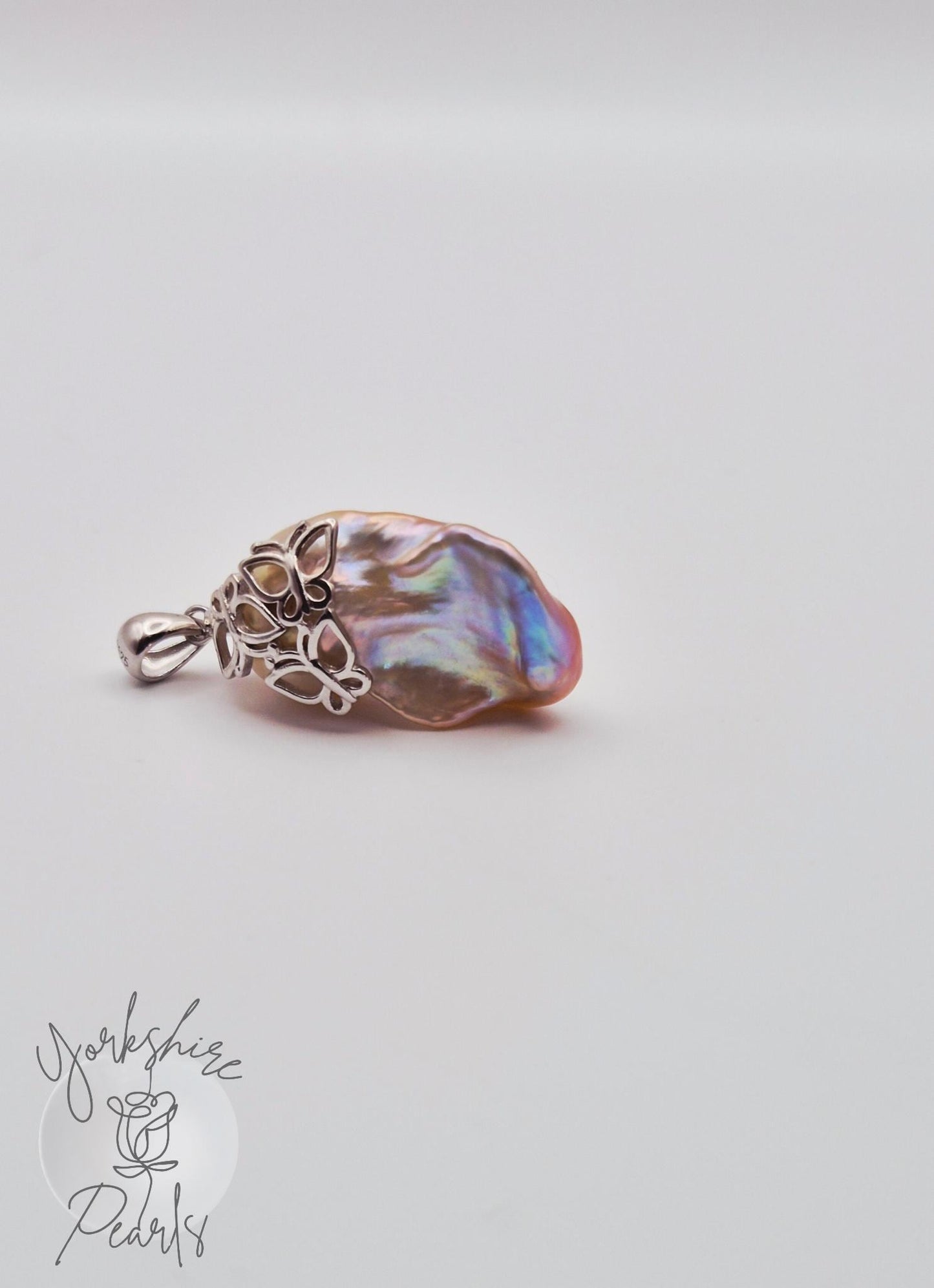 King Pearl Butterfly Pendant - Sterling Silver