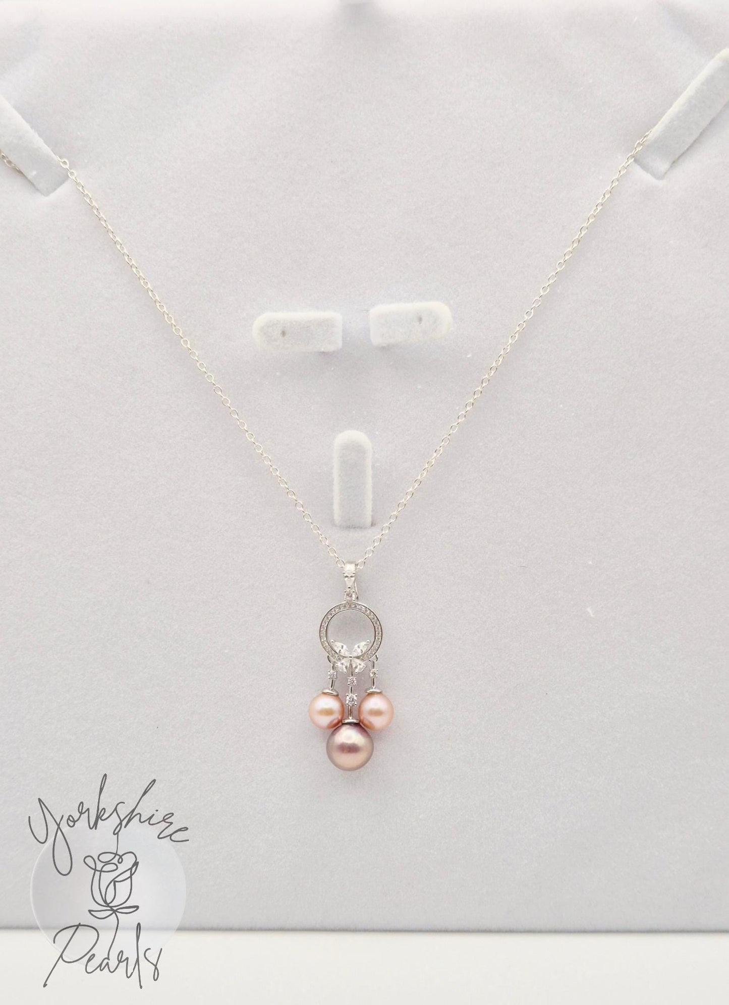 Triple Pearl Delicate Dreamcatcher Pendant