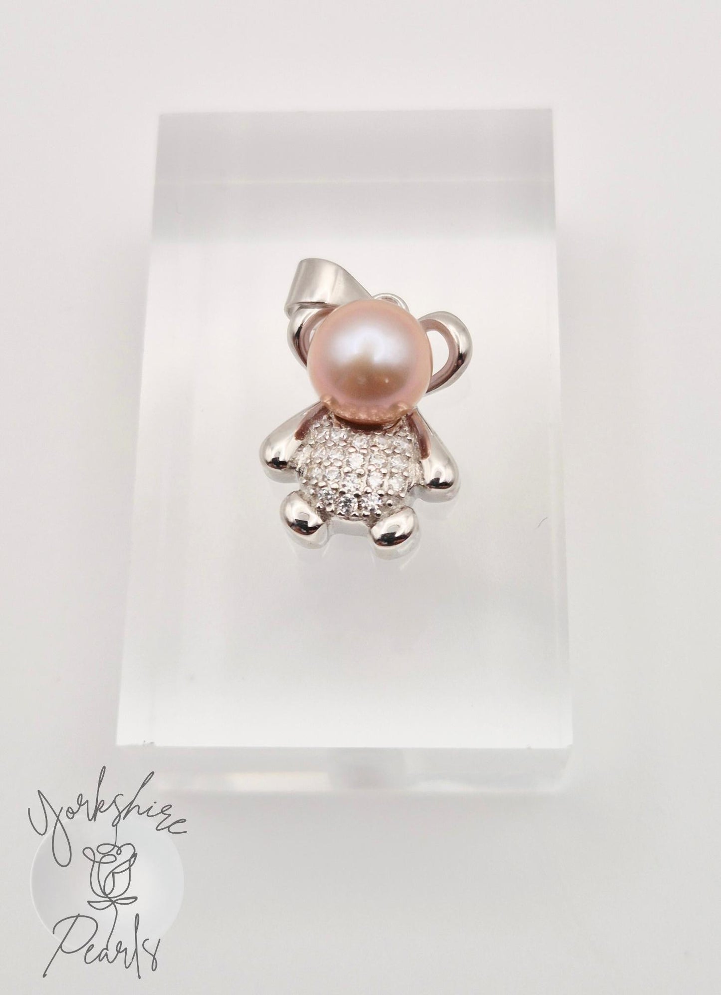 Nostaligic Teddy Bear Pearl Pendant