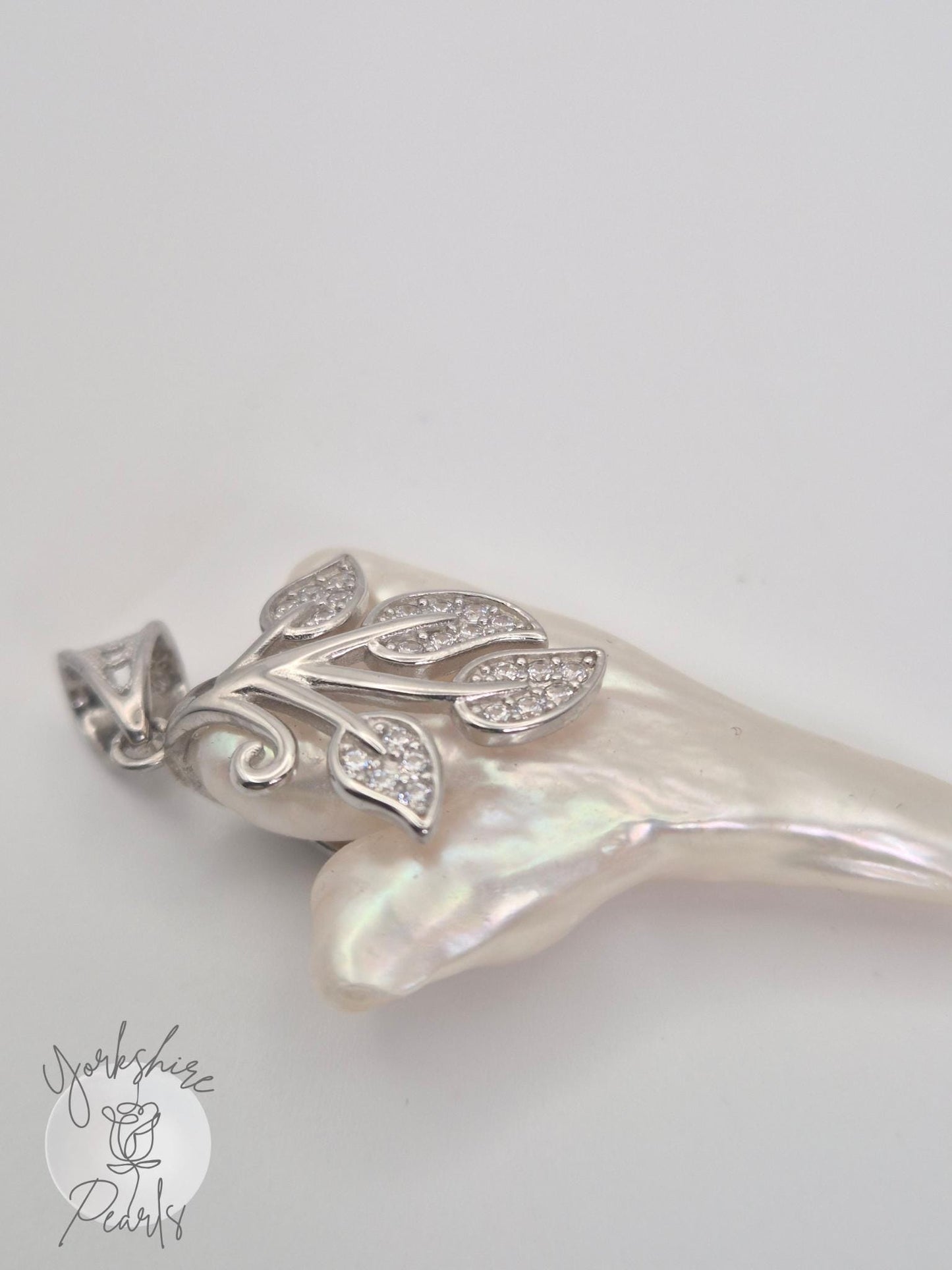 Pearl Tree and Leaf Design Pendant