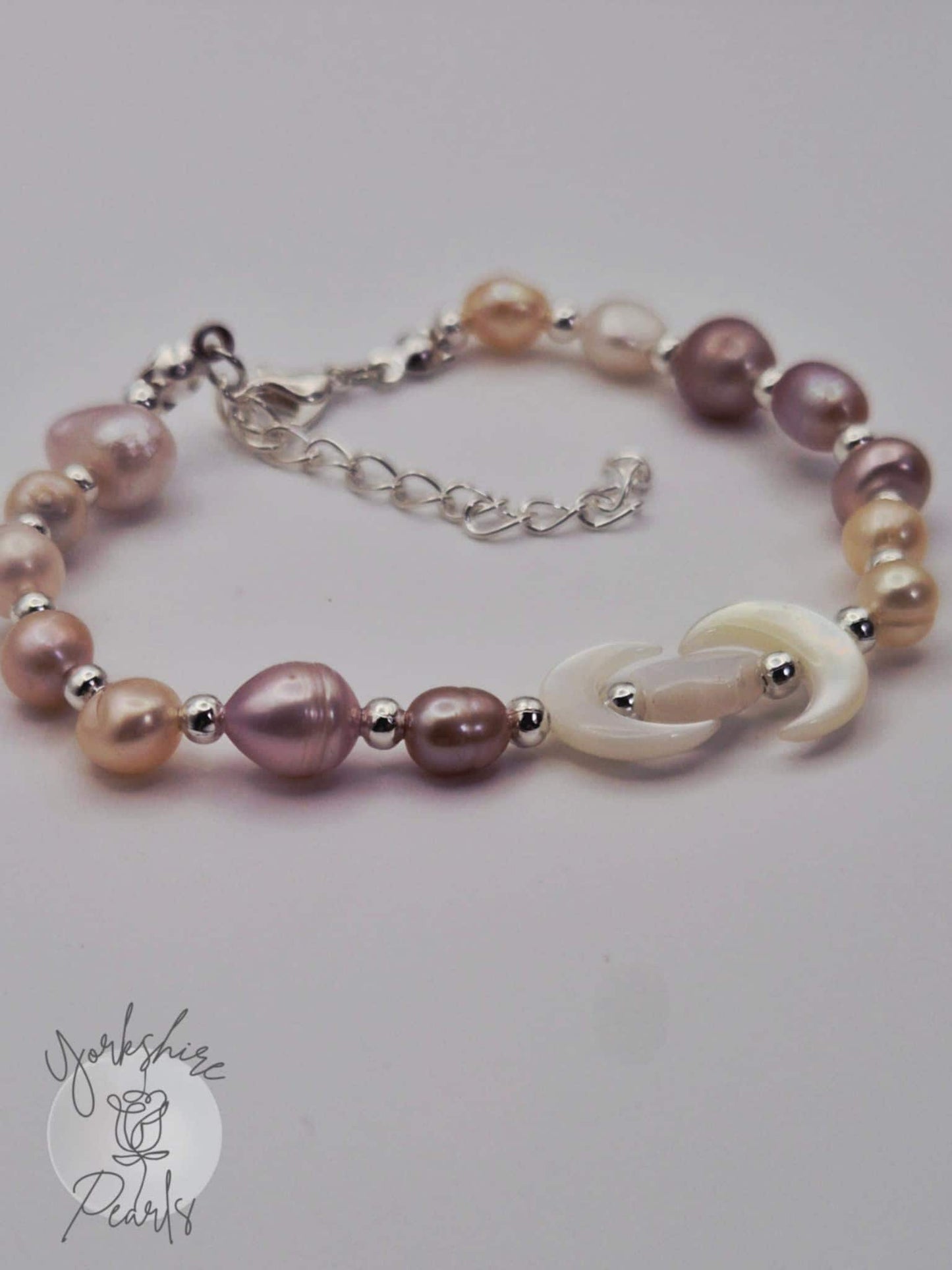 Pearl Bracelet with Mother of Pearl Moon & Star