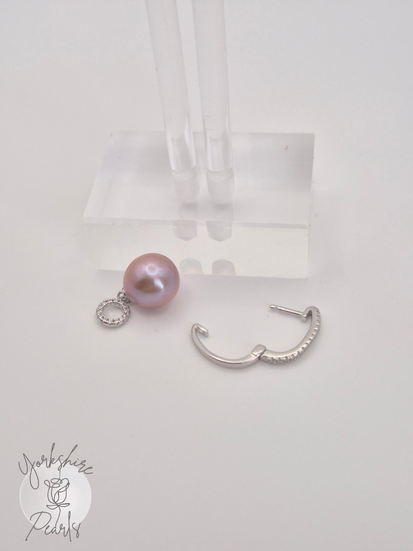 Cat Hoop Removable Edison Pearl Earrings - Sterling Silver