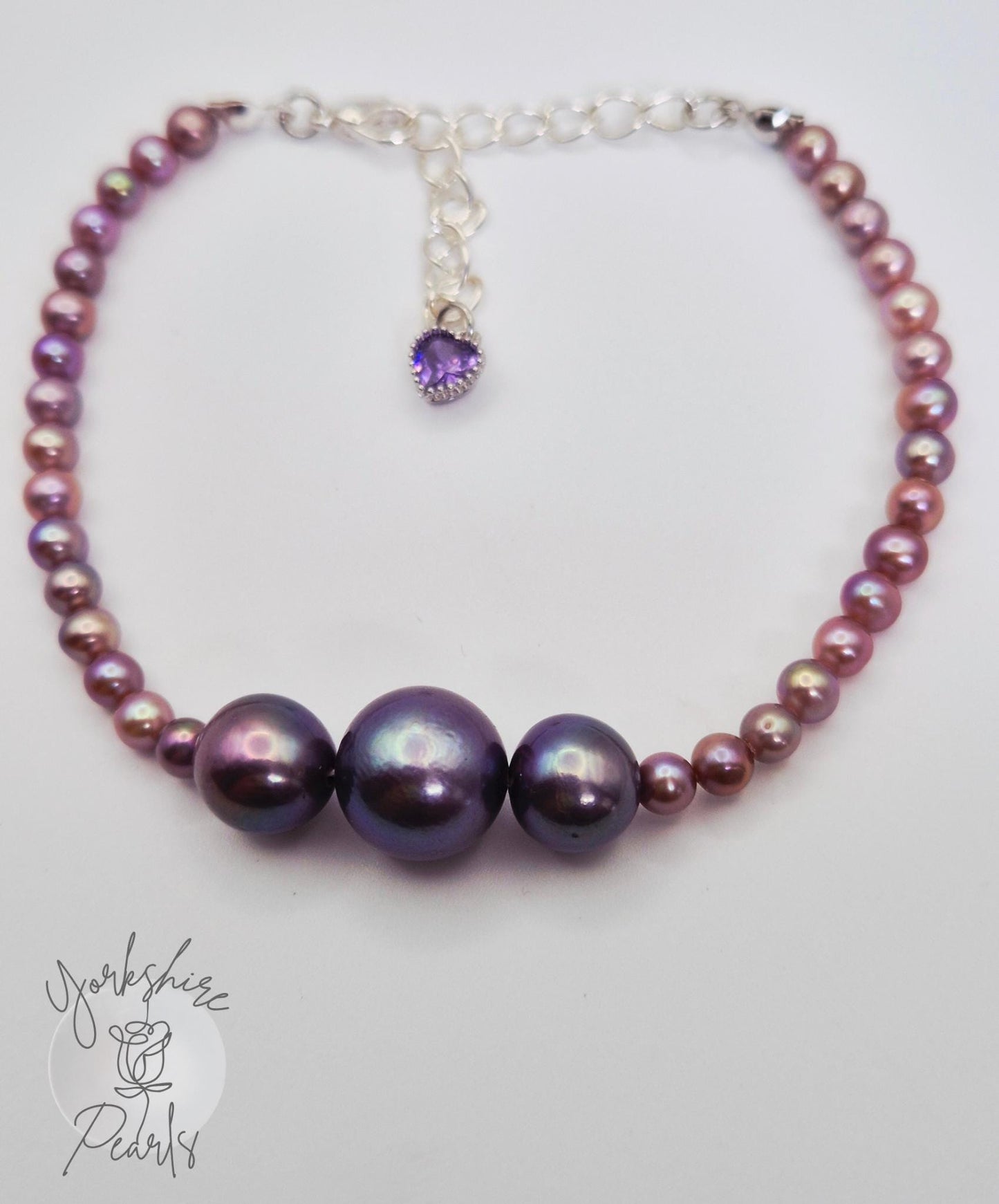 Triple Edison Multiple Pearl Purple Bracelet