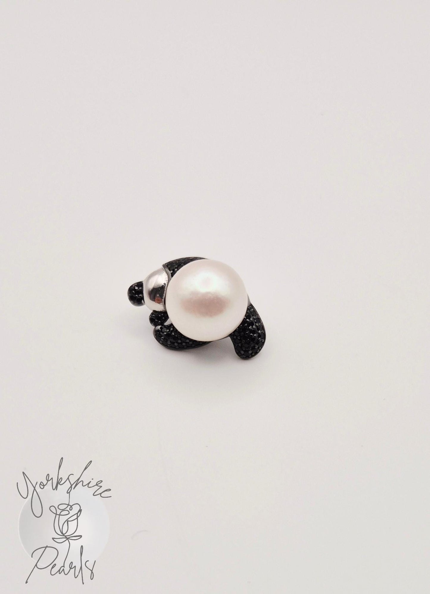 Large Edison Pearl Panda Pendant With Universal Clasp - S925