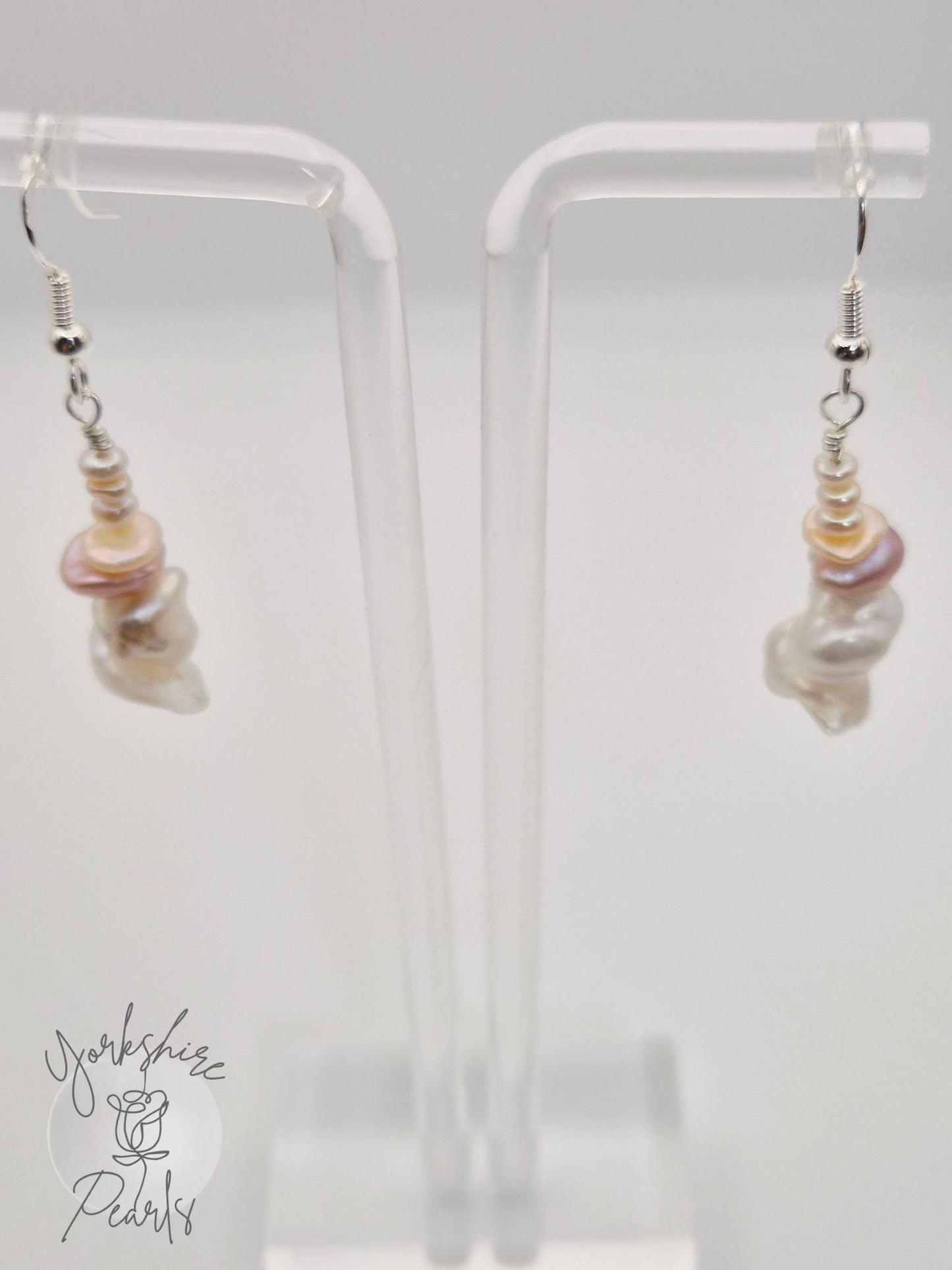 Keshi Pearl Gradient Dangle Earrings