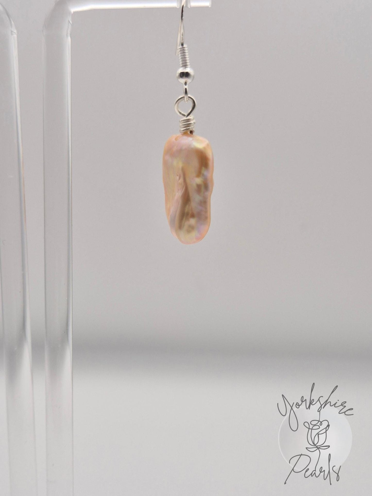 Simple Square Pearl Drop Earrings