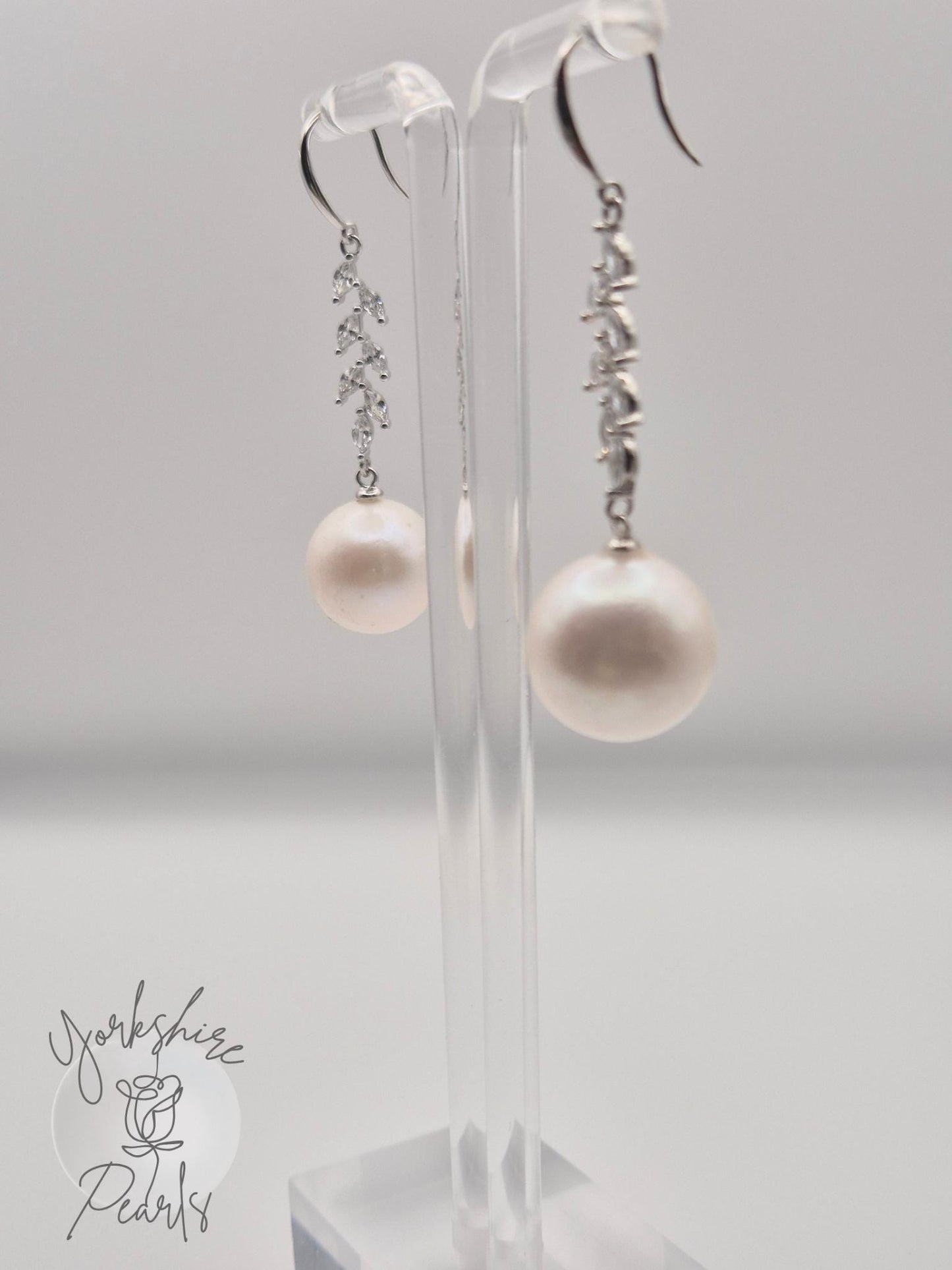 XL Edison Pearl Drop Earrings - Sterling Silver