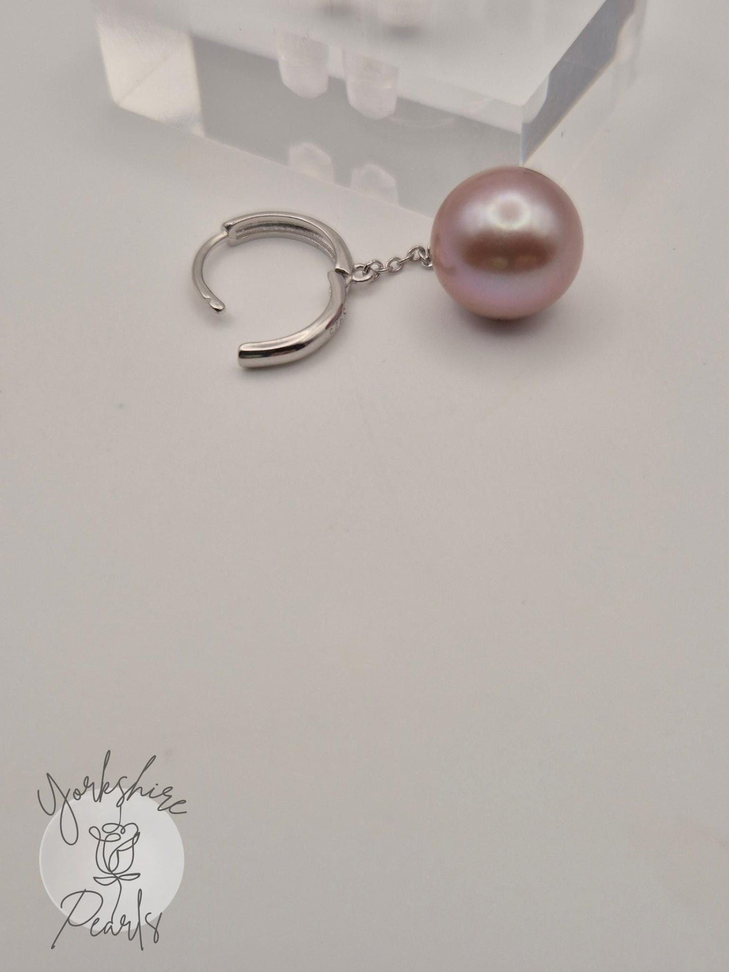 Elegant Edison Pearl Earrings - Sterling Silver Dangle Hoops