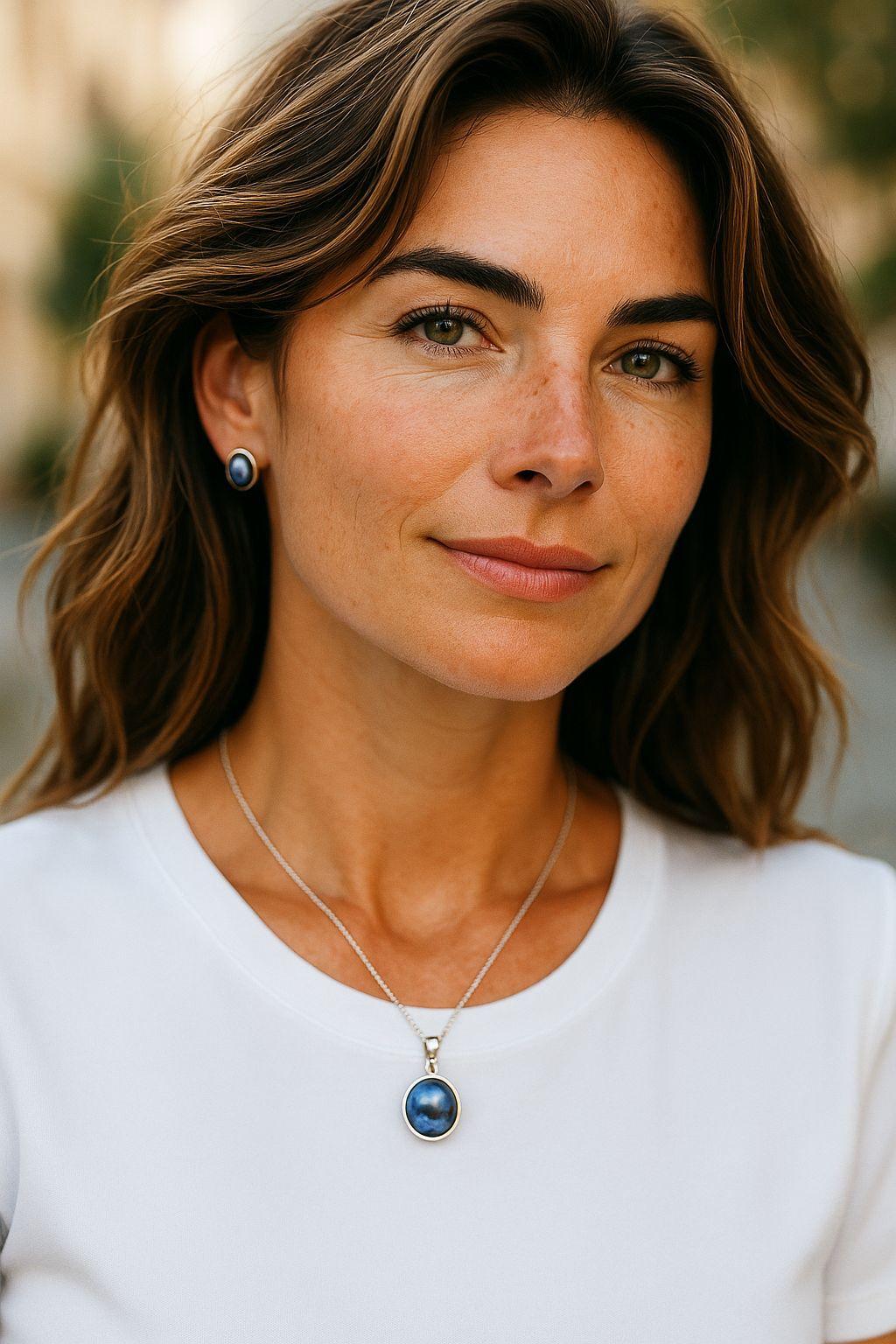 Mabe Pearl Pendant and Earring Set