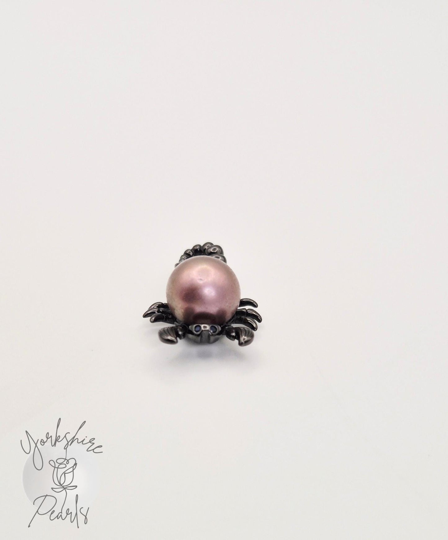 Black Scorpian Edoson Pearl Pendant - Sterling Silver