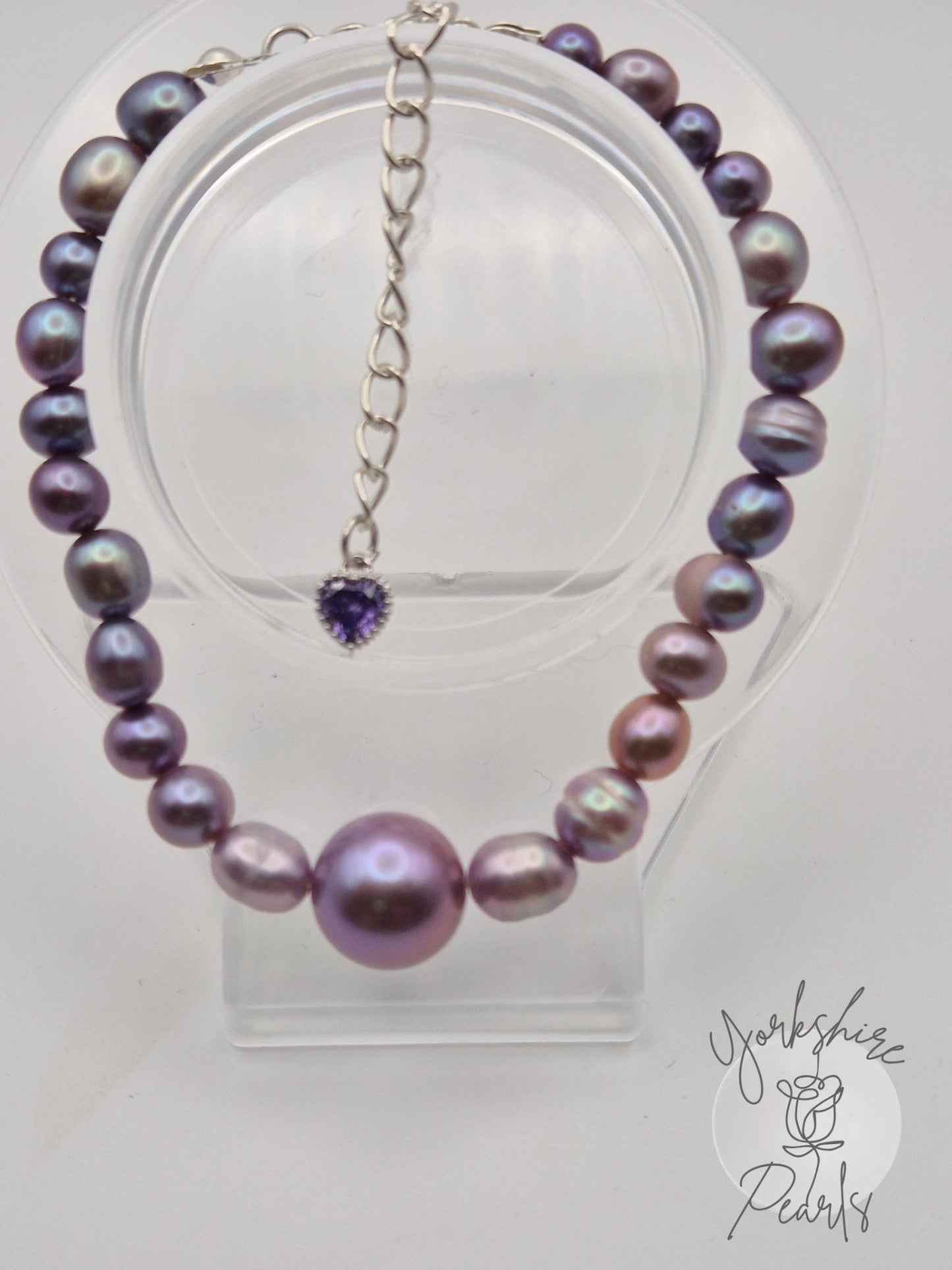 Purple Pearl Full String Bracelet With Centre Edison