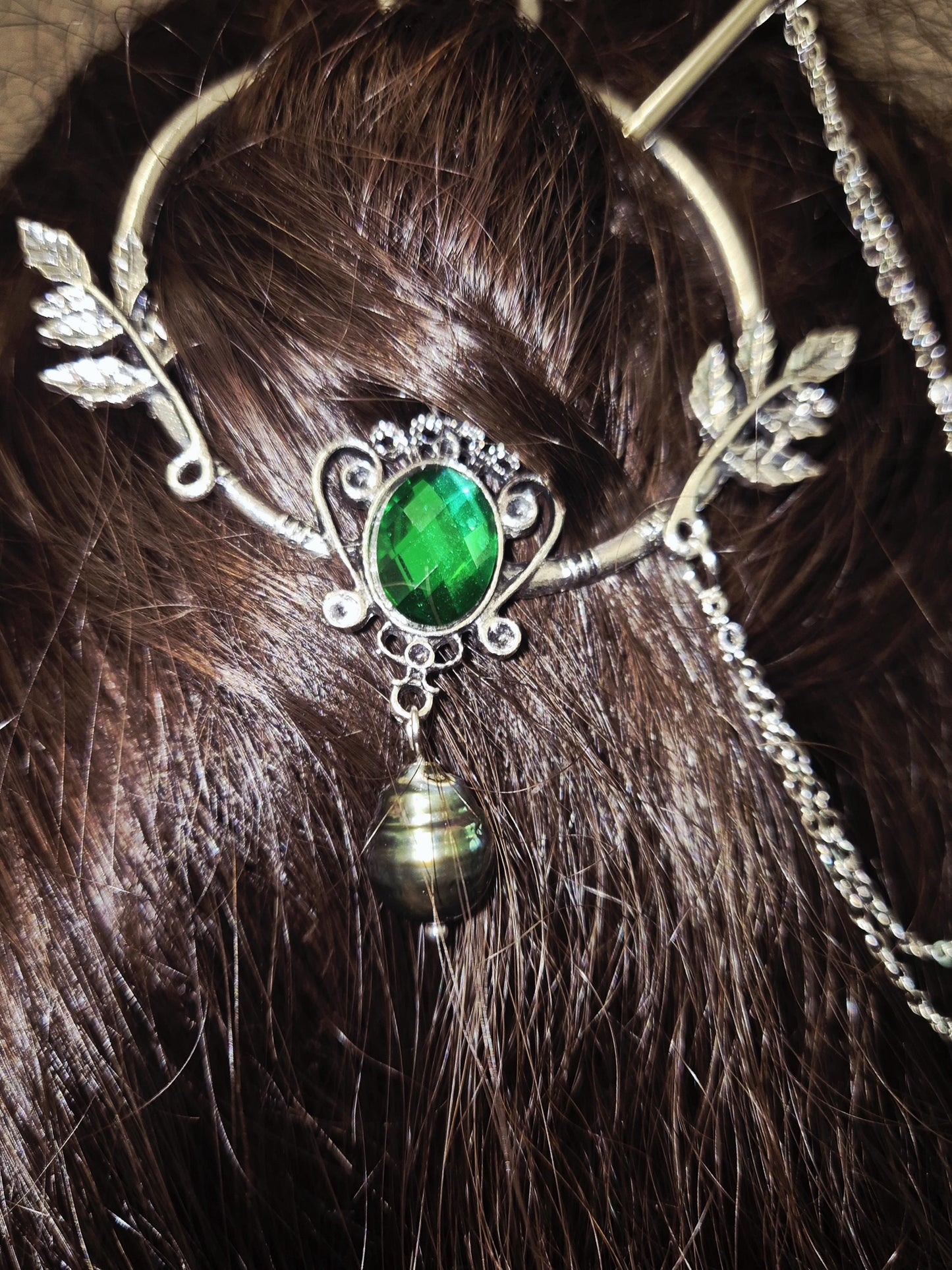Vintage Black Tahitian Hair Pin