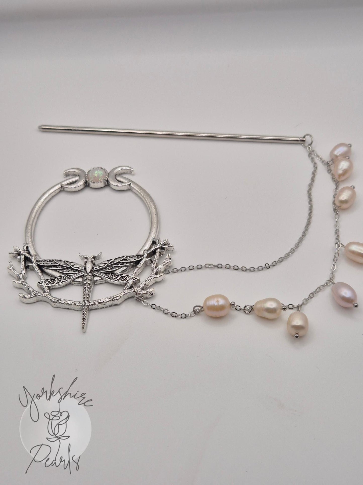 Dragonfly Multiple Pearl Hair Pin
