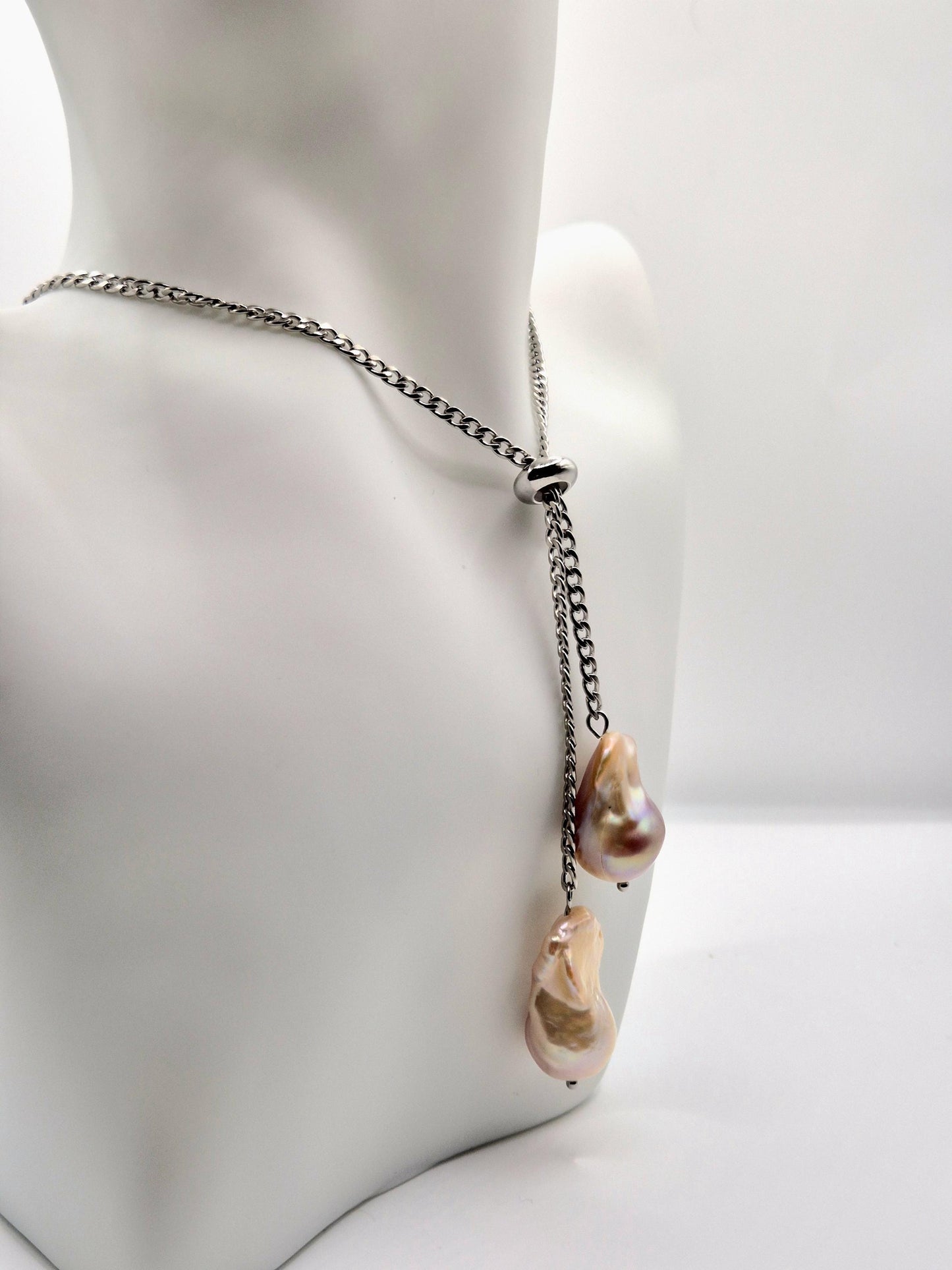 Adjustable Double King Pearl Drop Necklace