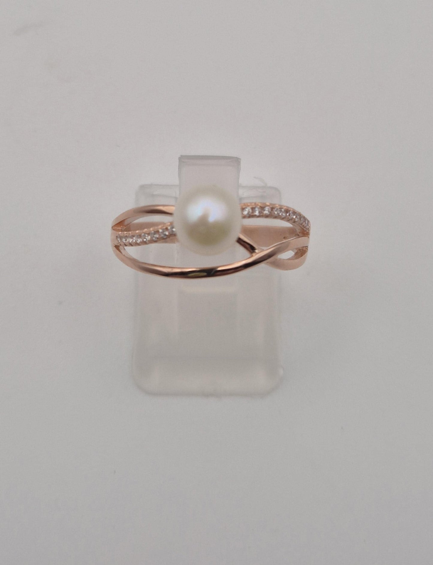 Rose Gold Saltwater Pearl Ring - Sterling Silver