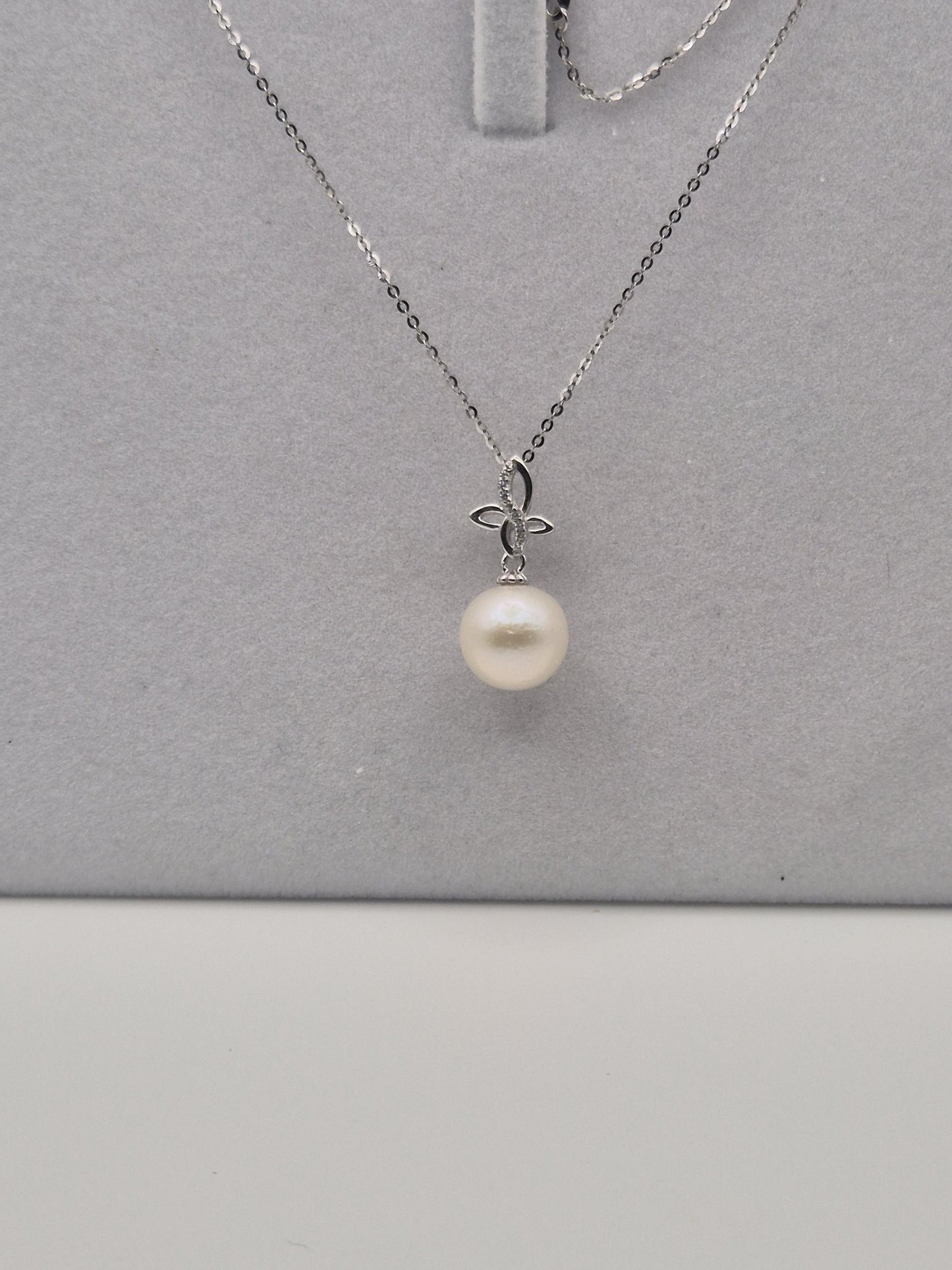 Infinity Cross Simple Edison Drop Pendant - Sterling Silver