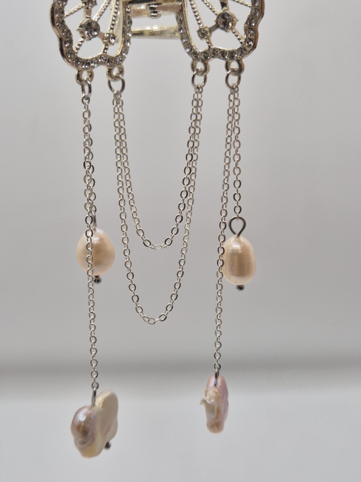 Pearl Cascade Butterfly Hair Clip