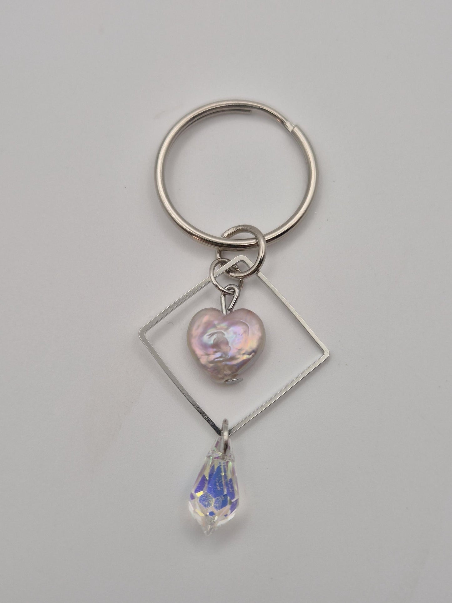 Healing Heart Pearl Keychain