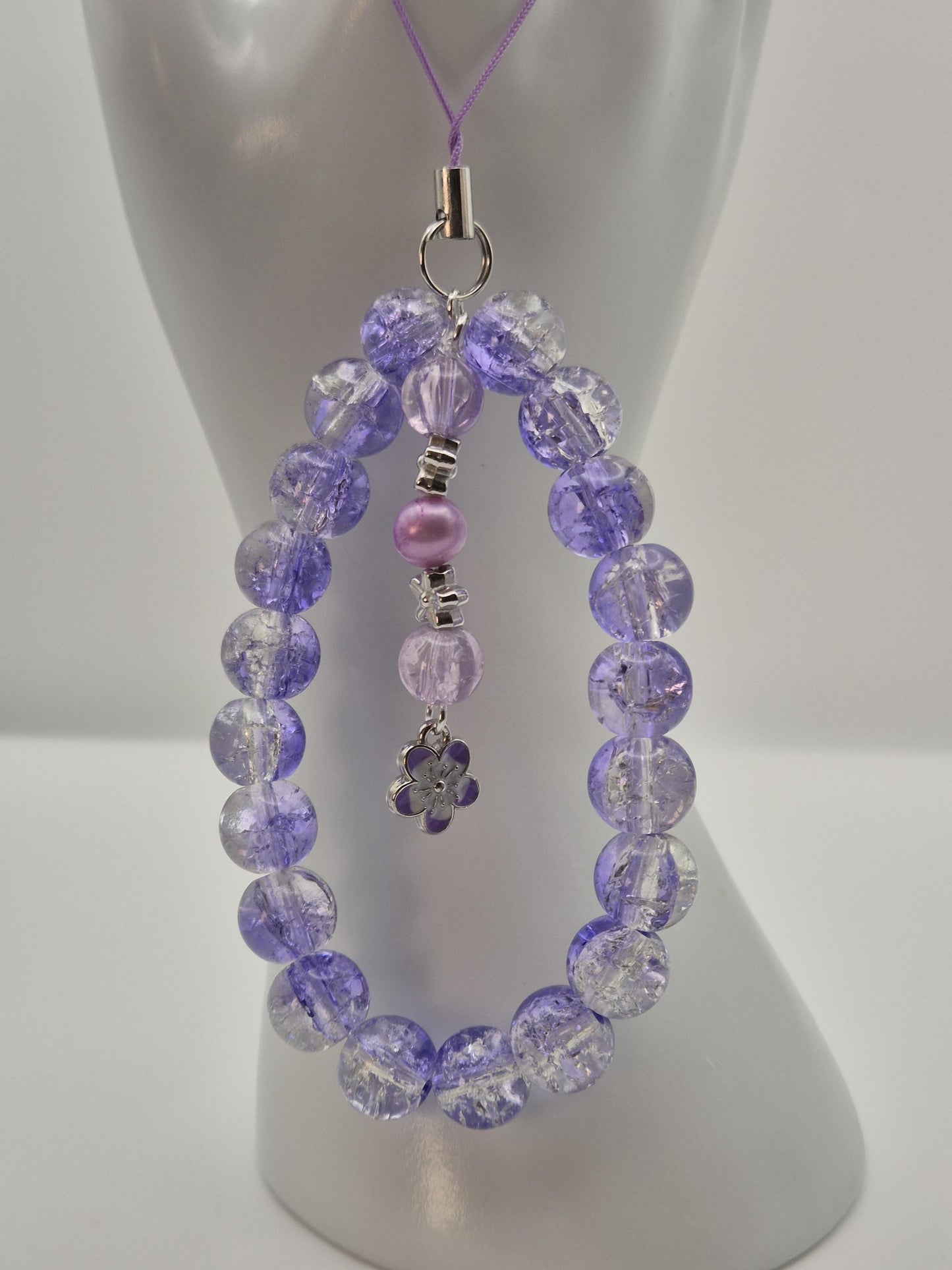 Purple Paradise Pearl & Bead Phone Charm
