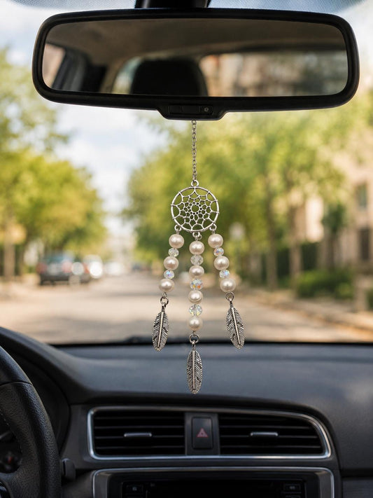 Aurora Featherfall Pearl Suncatcher — Genuine Freshwater Pearl Car & Home Accessory