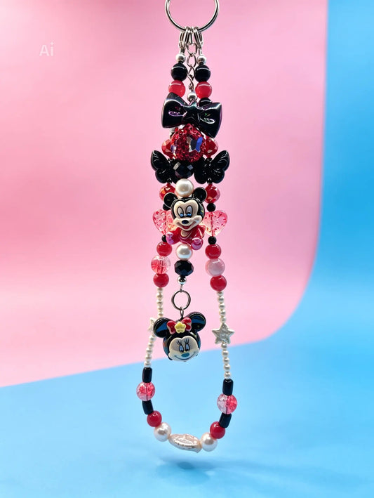 Mickey & Mini Multiple Pearl Bag Charm