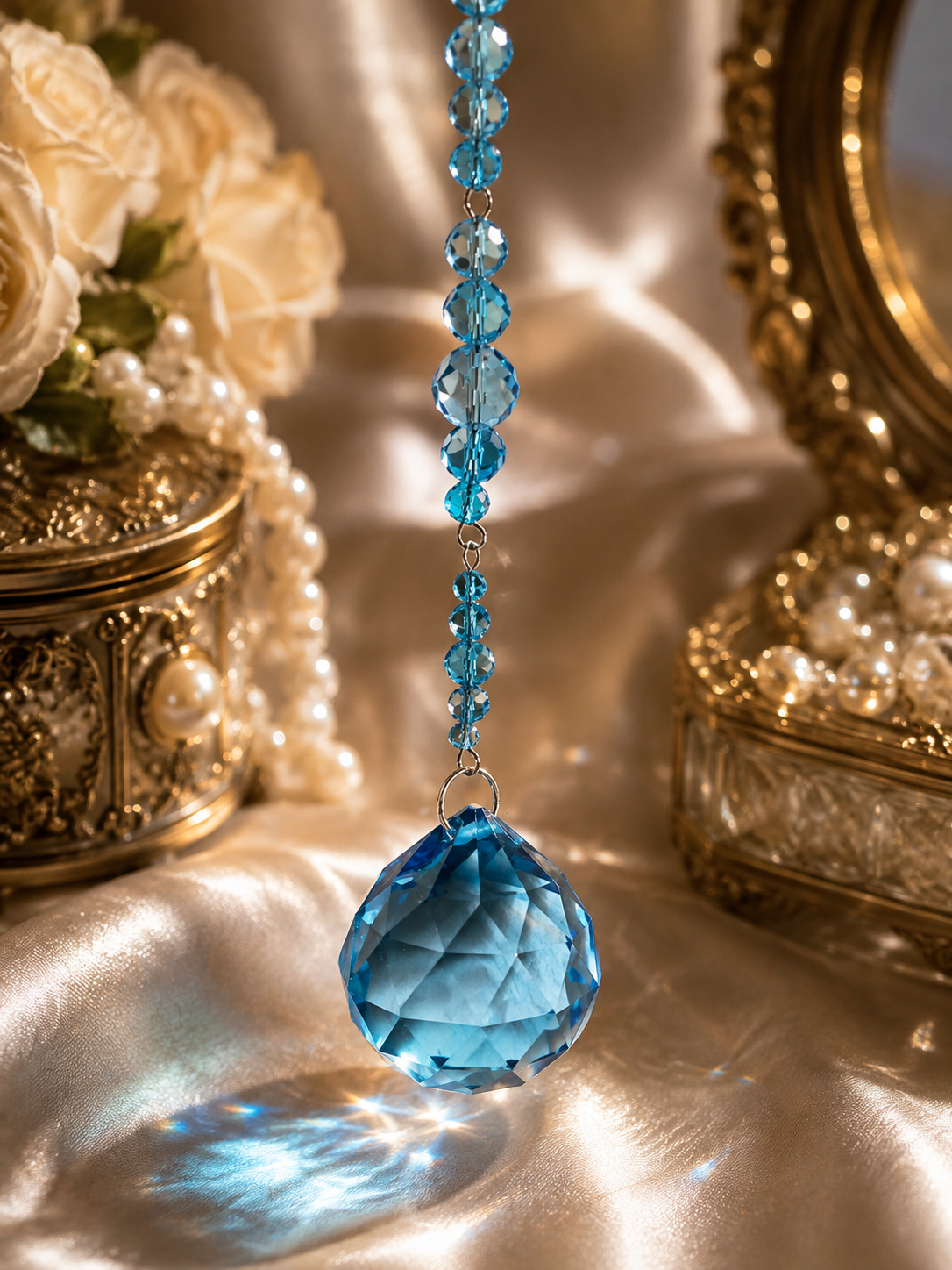 Blue Blush Single Strand Suncatcher