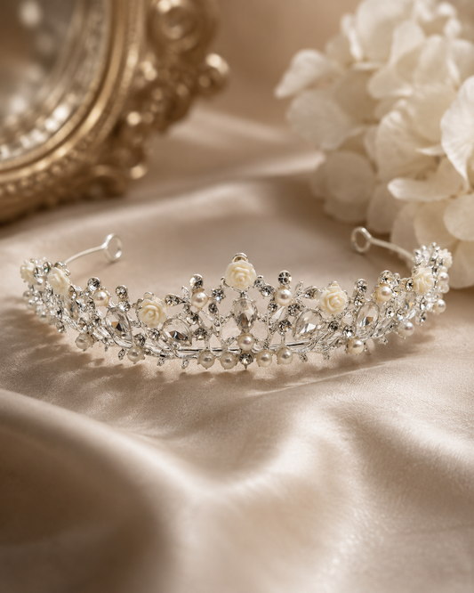 Ivory Rose Pearl Tiara